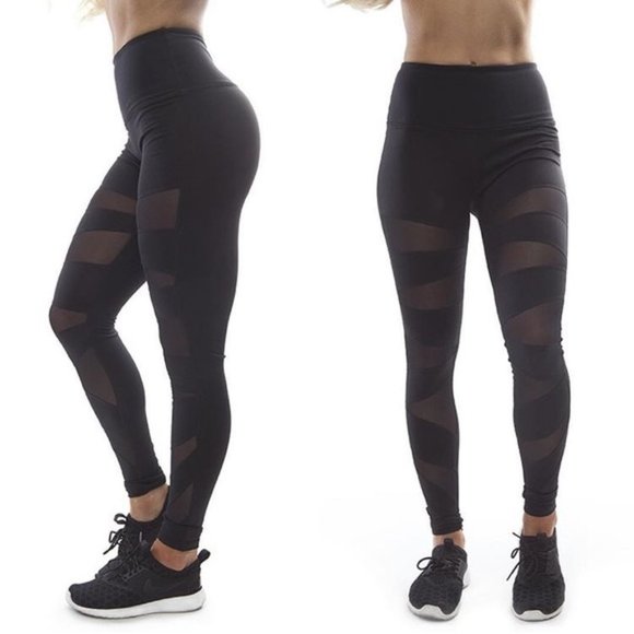 Buffbunny Black Mesh Leggings - Picture 1 of 8